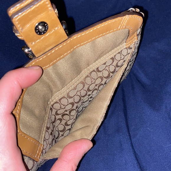Coach Signature Monogram Wristlet Bag - Picture 3 of 6